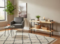 Industrial Pipe Live Edge TV Stand with Shelf