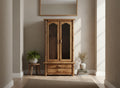 Rustic Log 8 Gun Cabinet with Glass Doors