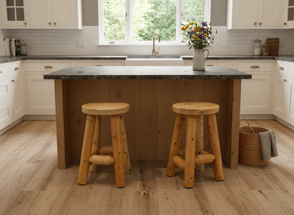 Rustic Log Bar Stool
