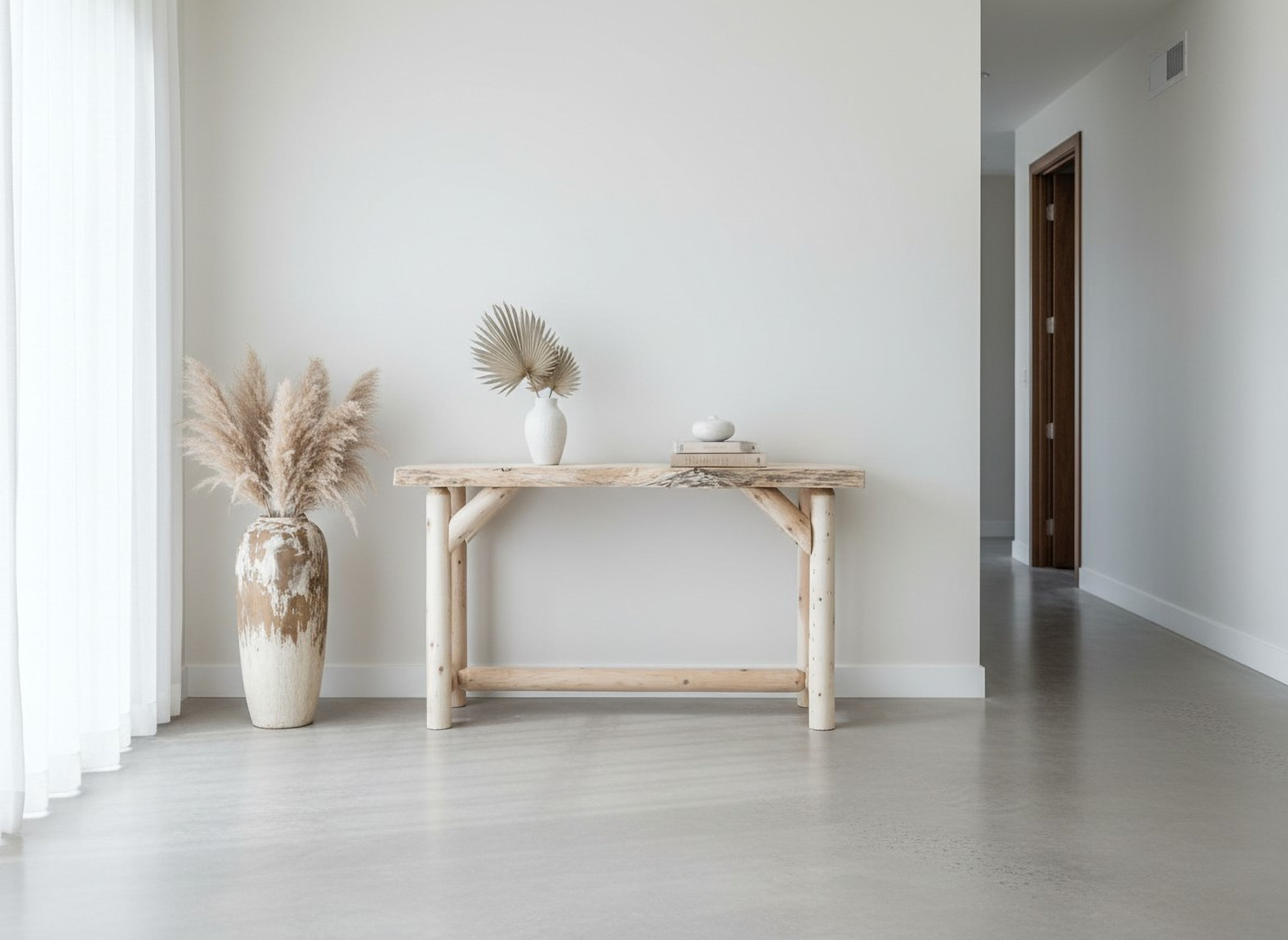 Rustic Log Sofa Table