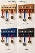 20″ Wooden Baseball and Softball Ring & Medal Display