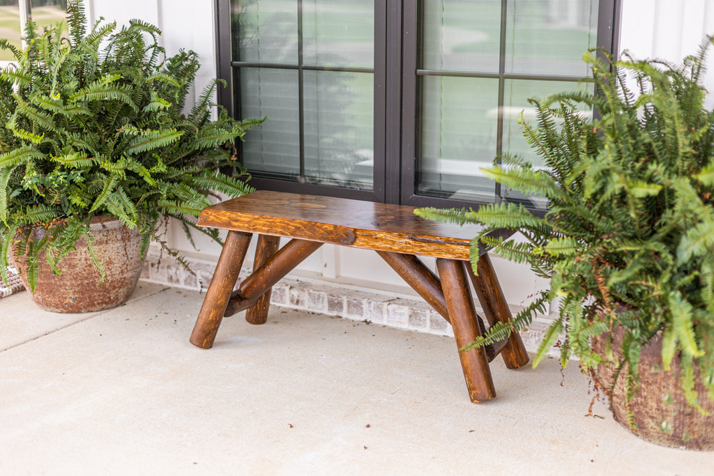 4' Rustic Log Bench