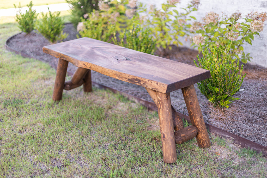 4' Rustic Log Bench