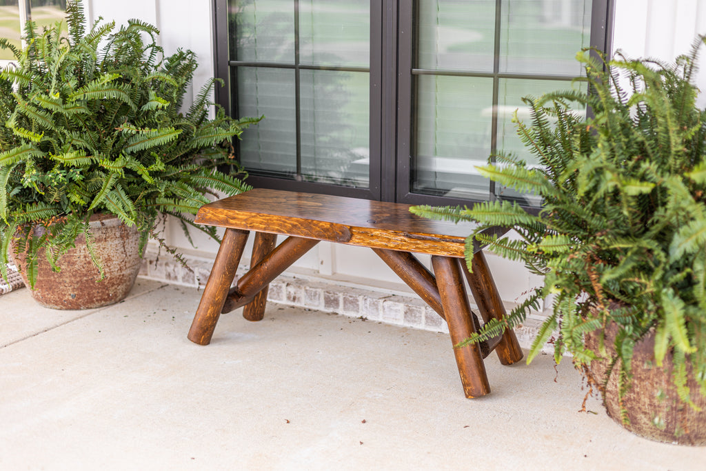 3' Rustic Log Bench