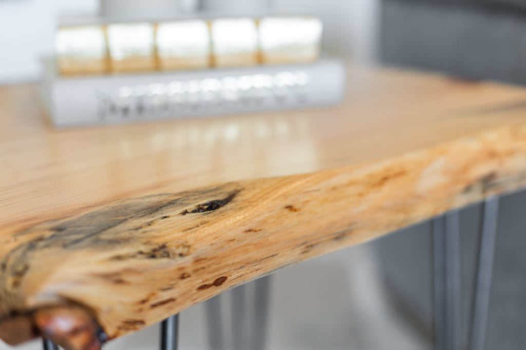 Hairpin Leg Live Edge End Table