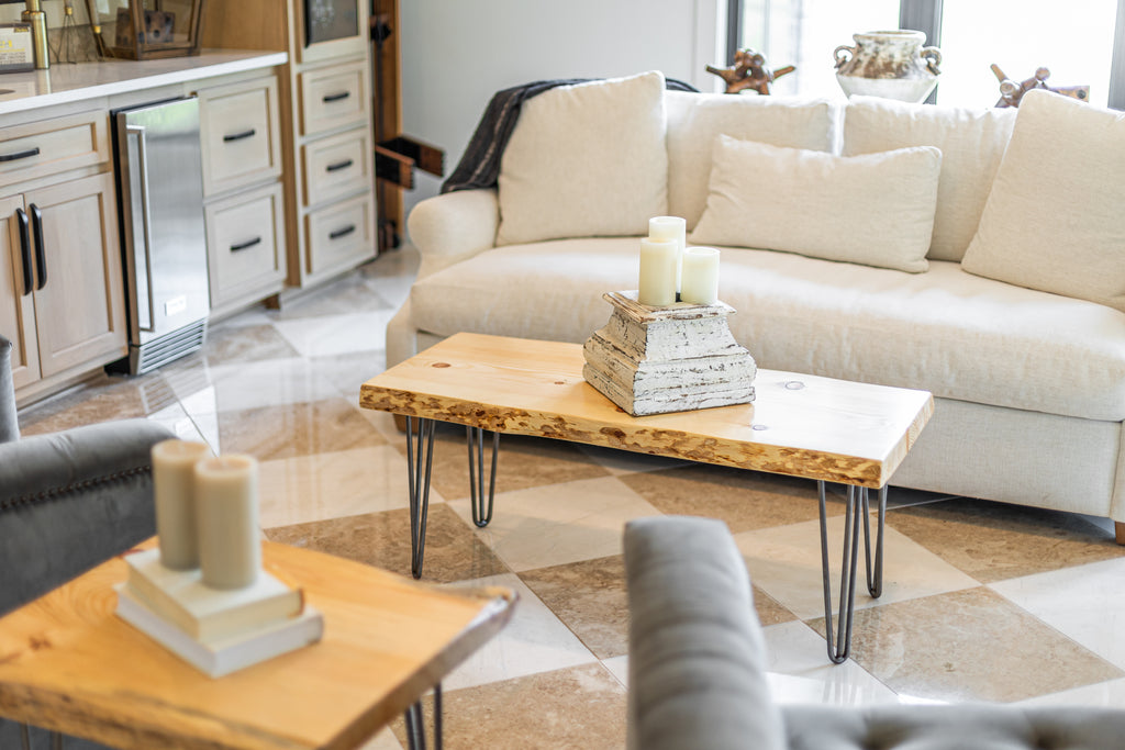 Hairpin Leg Live Edge End Table