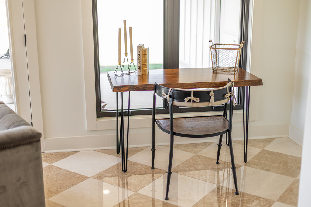 Hairpin Leg Live Edge Desk
