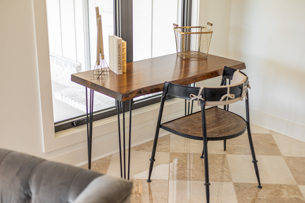 Hairpin Leg Live Edge Desk