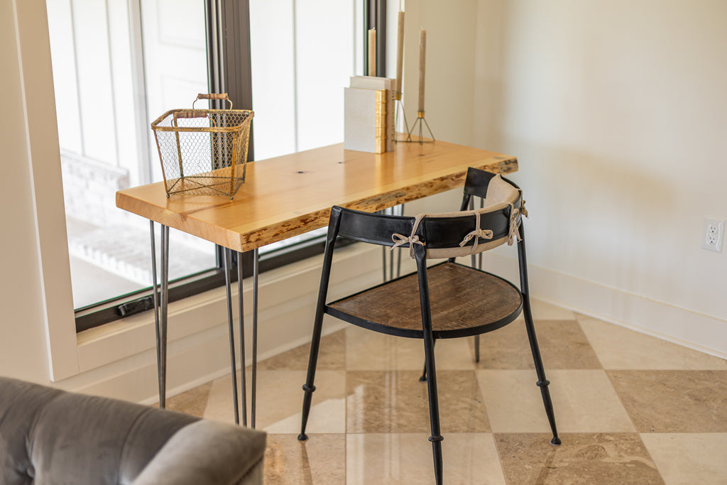 Hairpin Leg Live Edge Desk