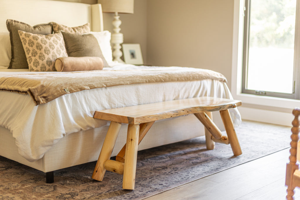 4' Rustic Log Bench