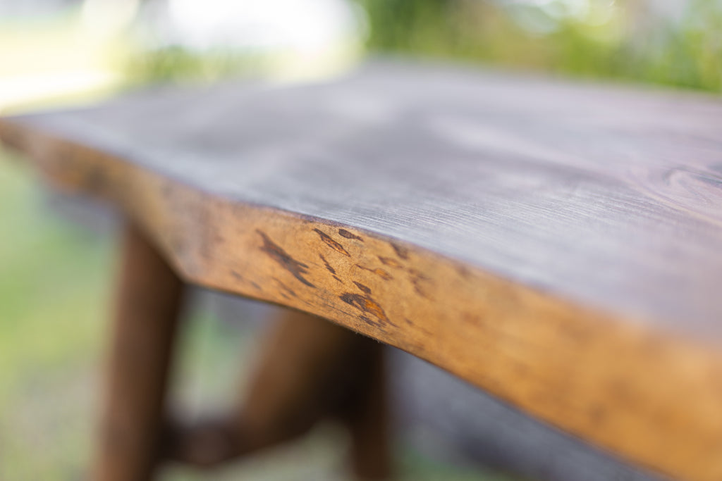 3' Rustic Log Bench