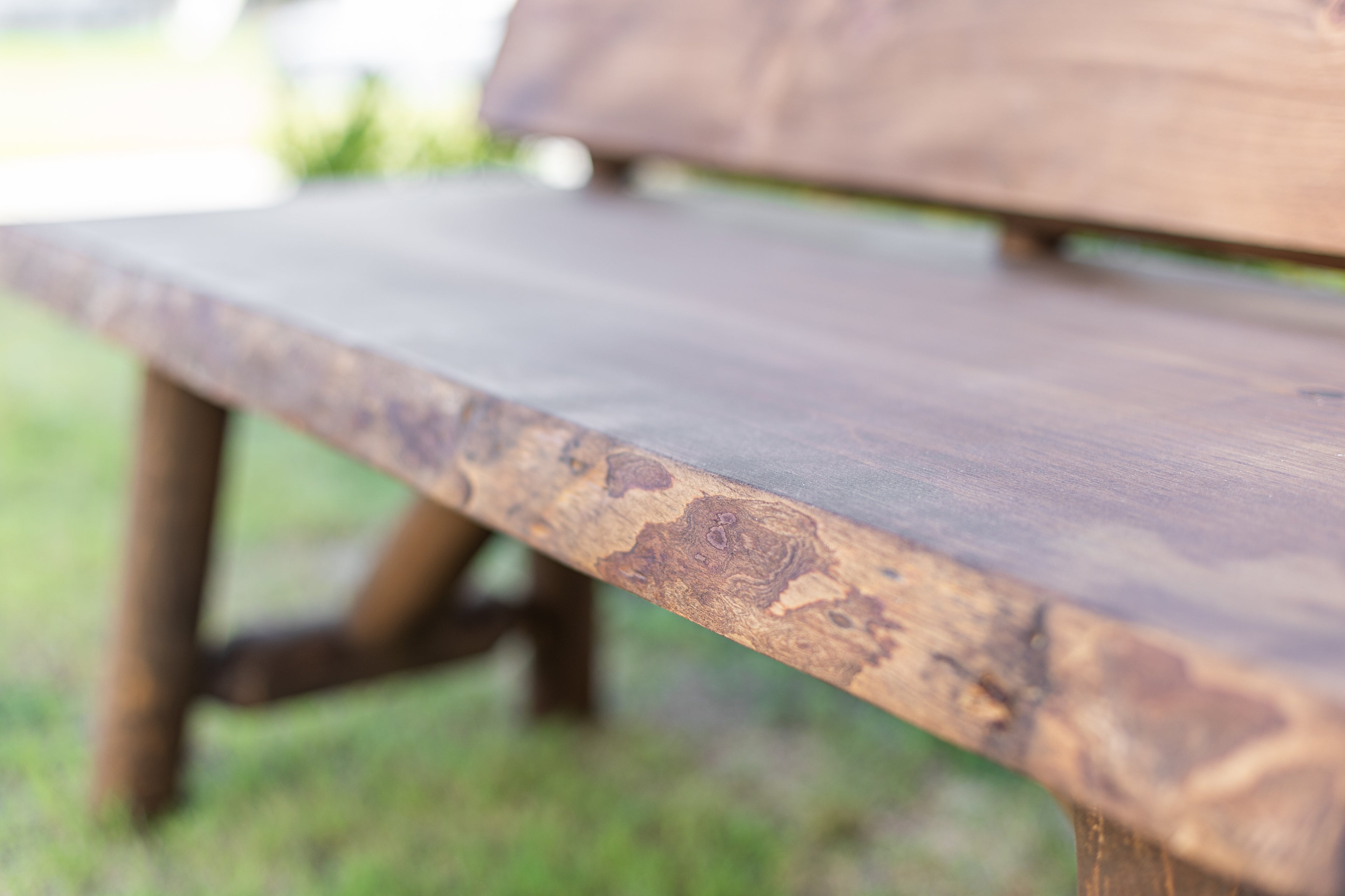 Rustic Log Bench with Back Rest