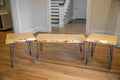 Hairpin Base Live Edge Wooden Coffee and End Table Set of 3