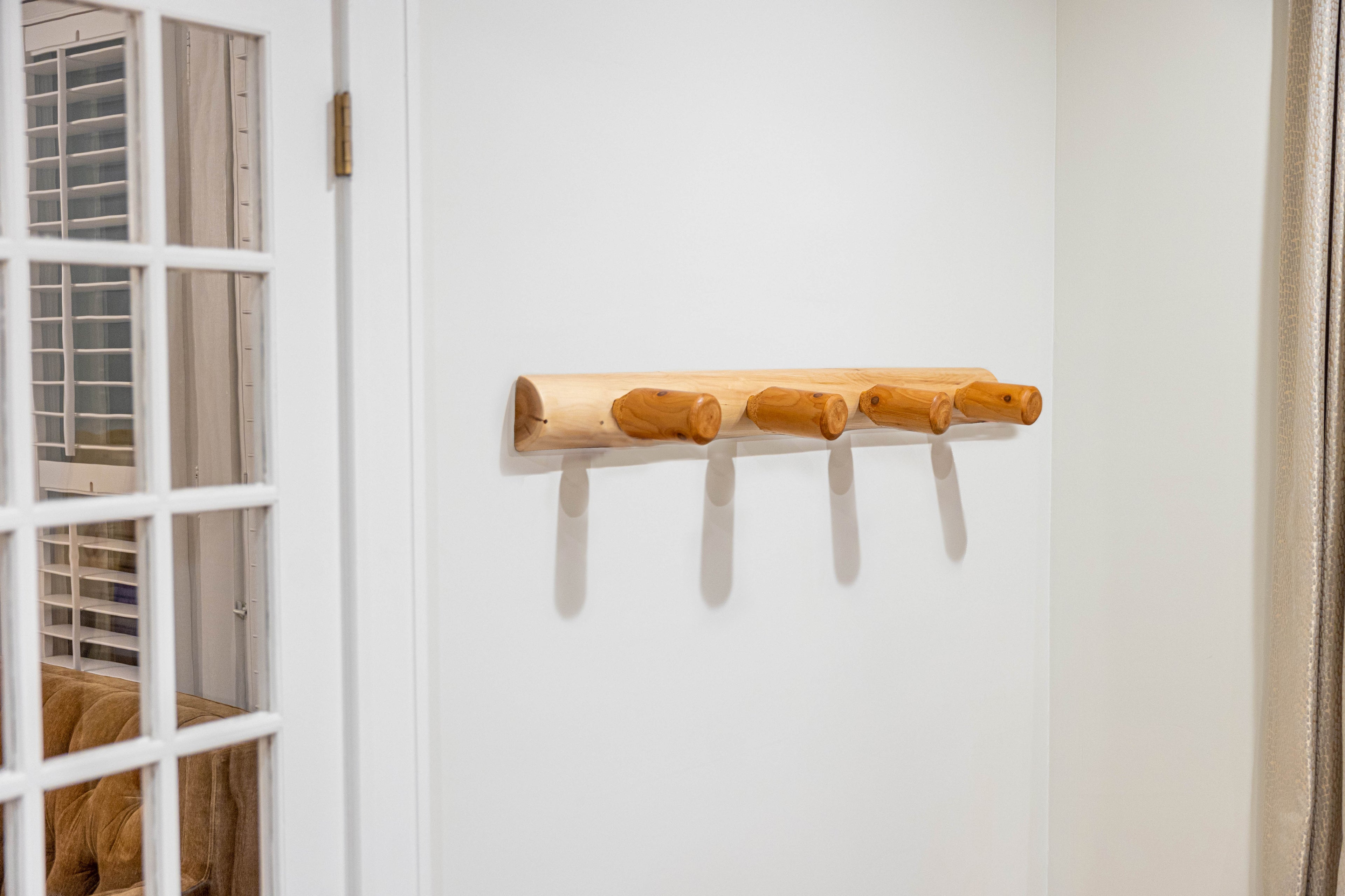 Rustic Log Coat Rack