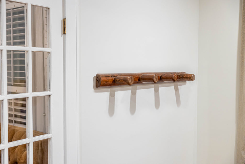 Rustic Log Coat Rack