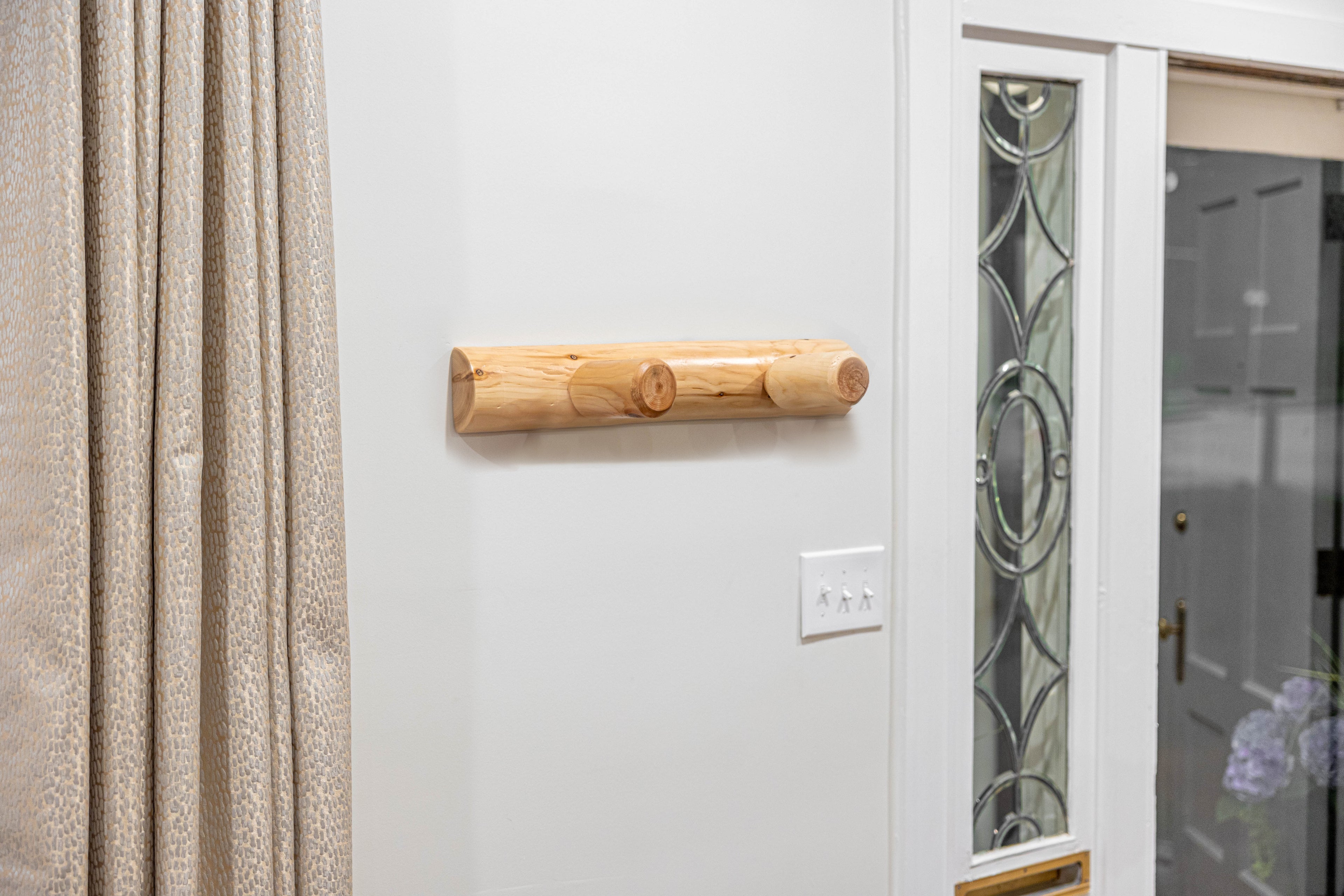 Rustic Log Coat Rack