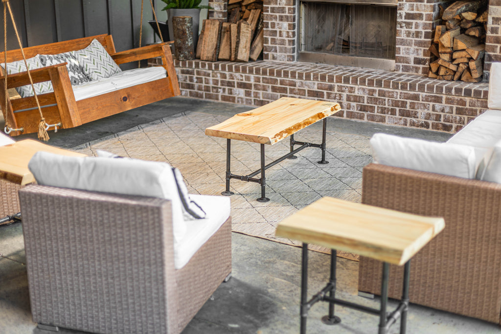Industrial Pipe Coffee + End Table Set