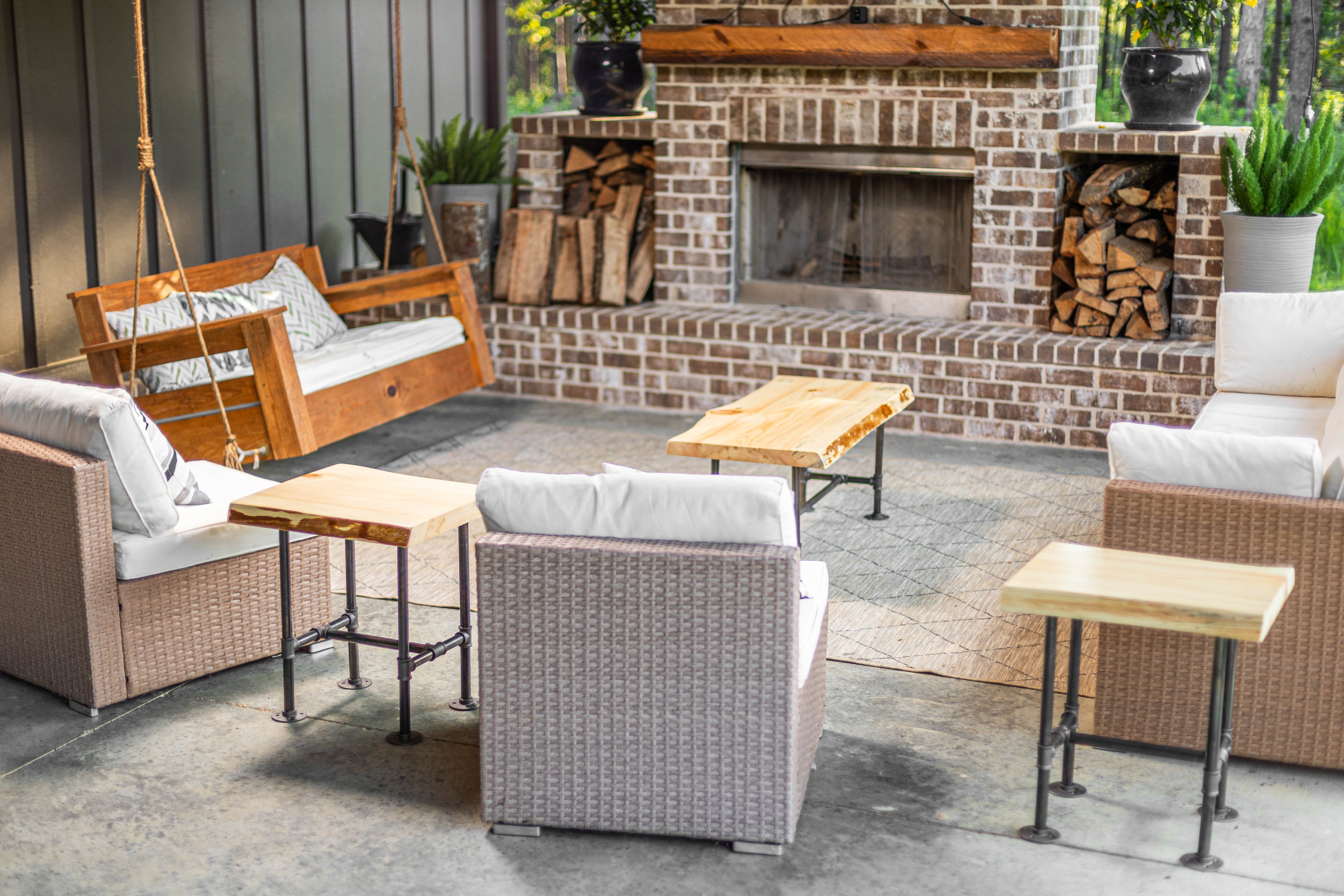 Industrial Pipe Coffee + End Table Set