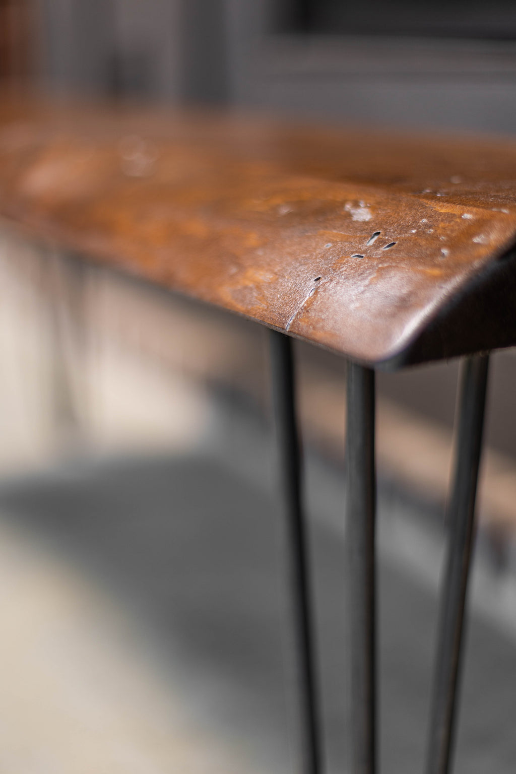 Hairpin Leg 4' Live Edge Wooden Bench