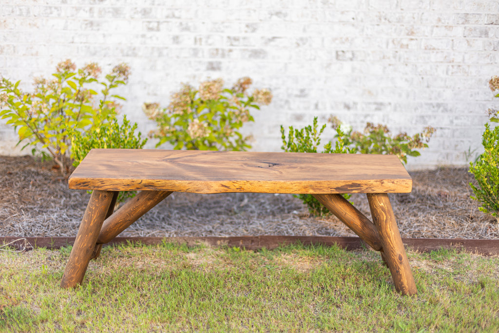 4' Rustic Log Bench