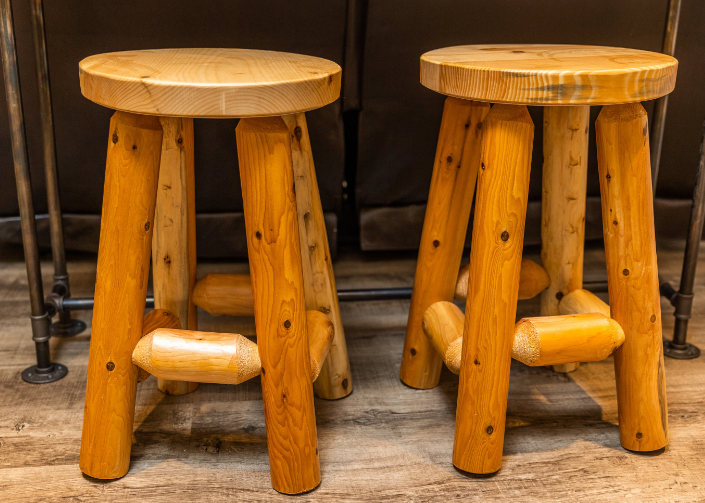 Rustic Log Bar Stool