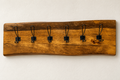 Live Edge Wall Coat Rack with 6 Black Hooks