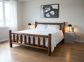 Rustic Log Bed Frame for Cabin Style Home Honey Pine Finish