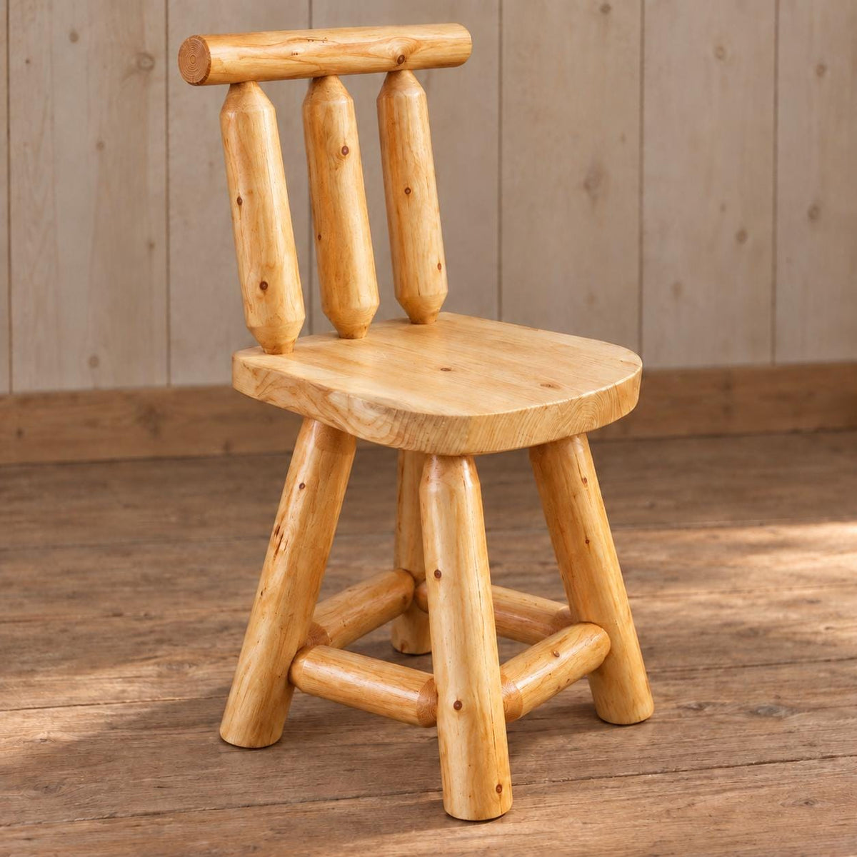 Rustic Cedar Log Barstool with Backrest – 24 or 29 Inch