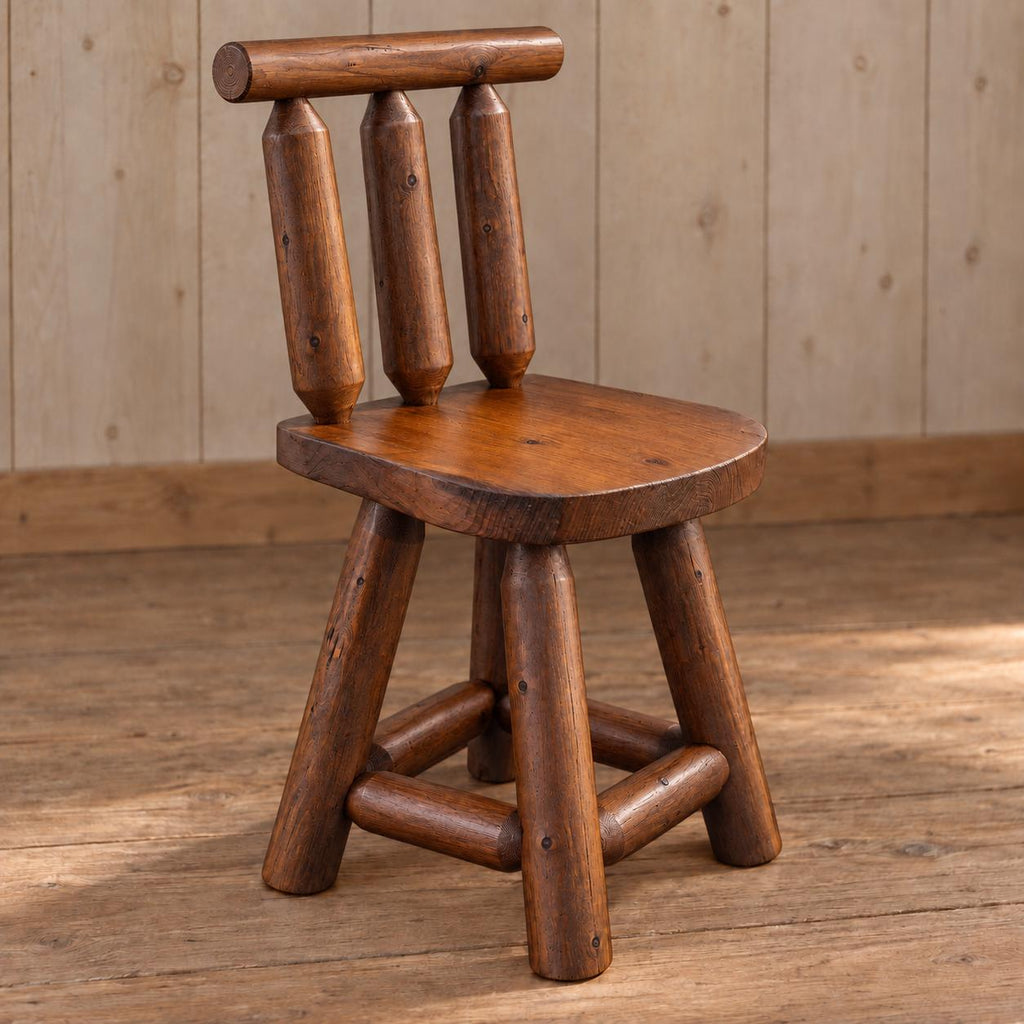 Rustic Cedar Log Barstool with Backrest – 24 or 29 Inch