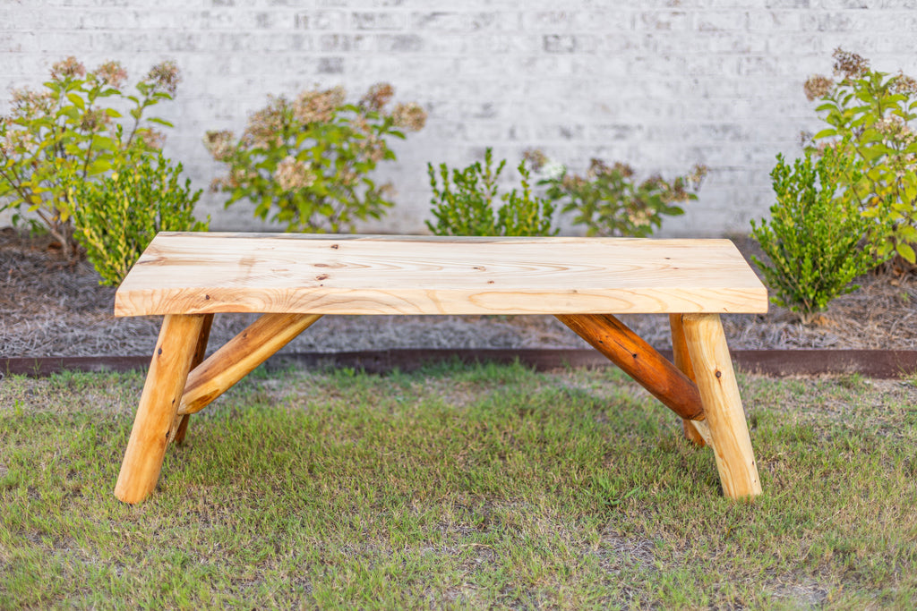 4' Rustic Log Bench