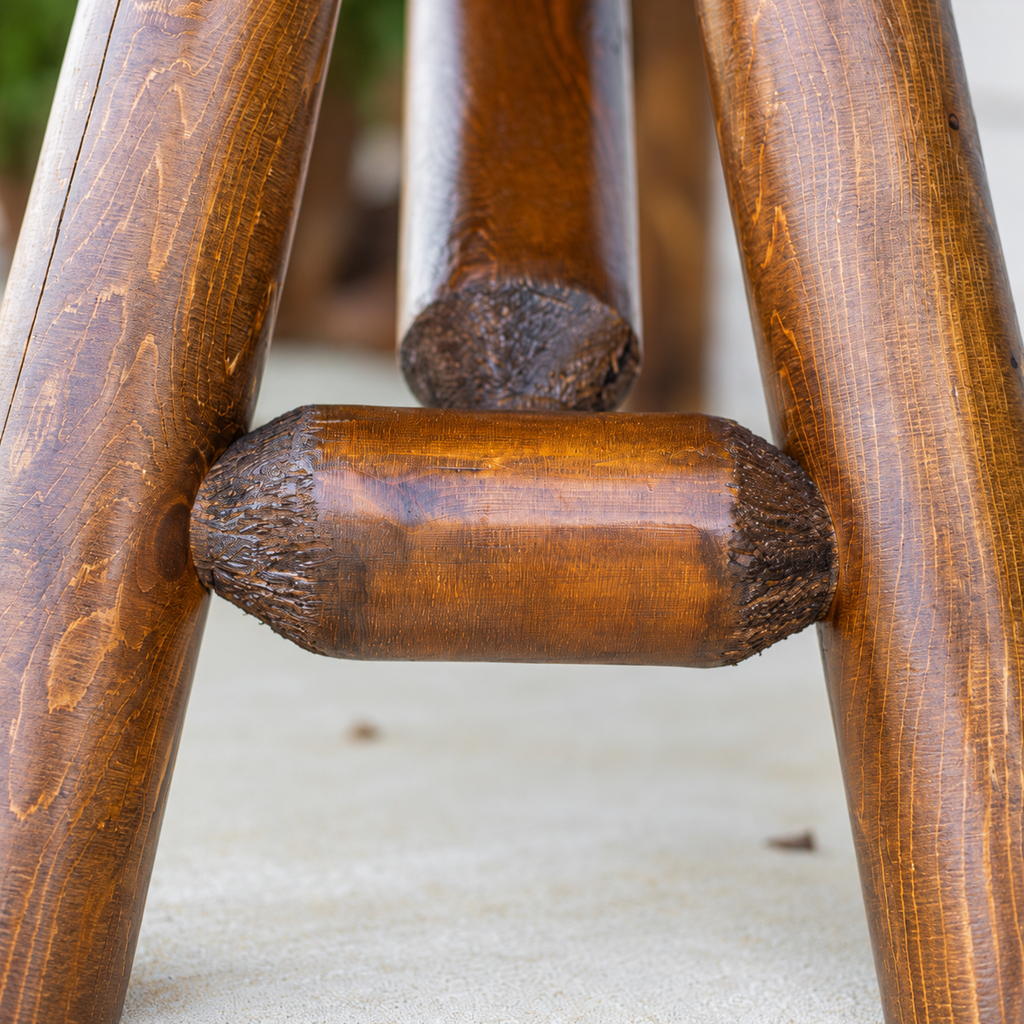 Round Rustic Log Pub Table — Table Only or Set with 2 Stools