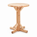 Round Rustic Log Pub Table — Table Only or Set with 2 Stools