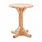 Round Rustic Log Pub Table — Table Only or Set with 2 Stools